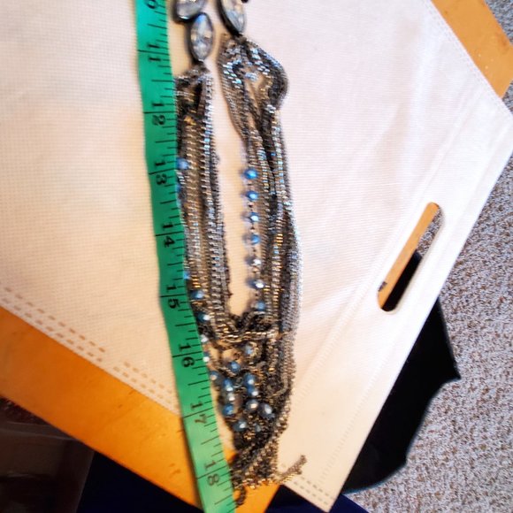 30" Multi-Tone Chain and Czech Glass Bead Layered Necklace Simply Vera Vera Wang - Picture 3 of 4